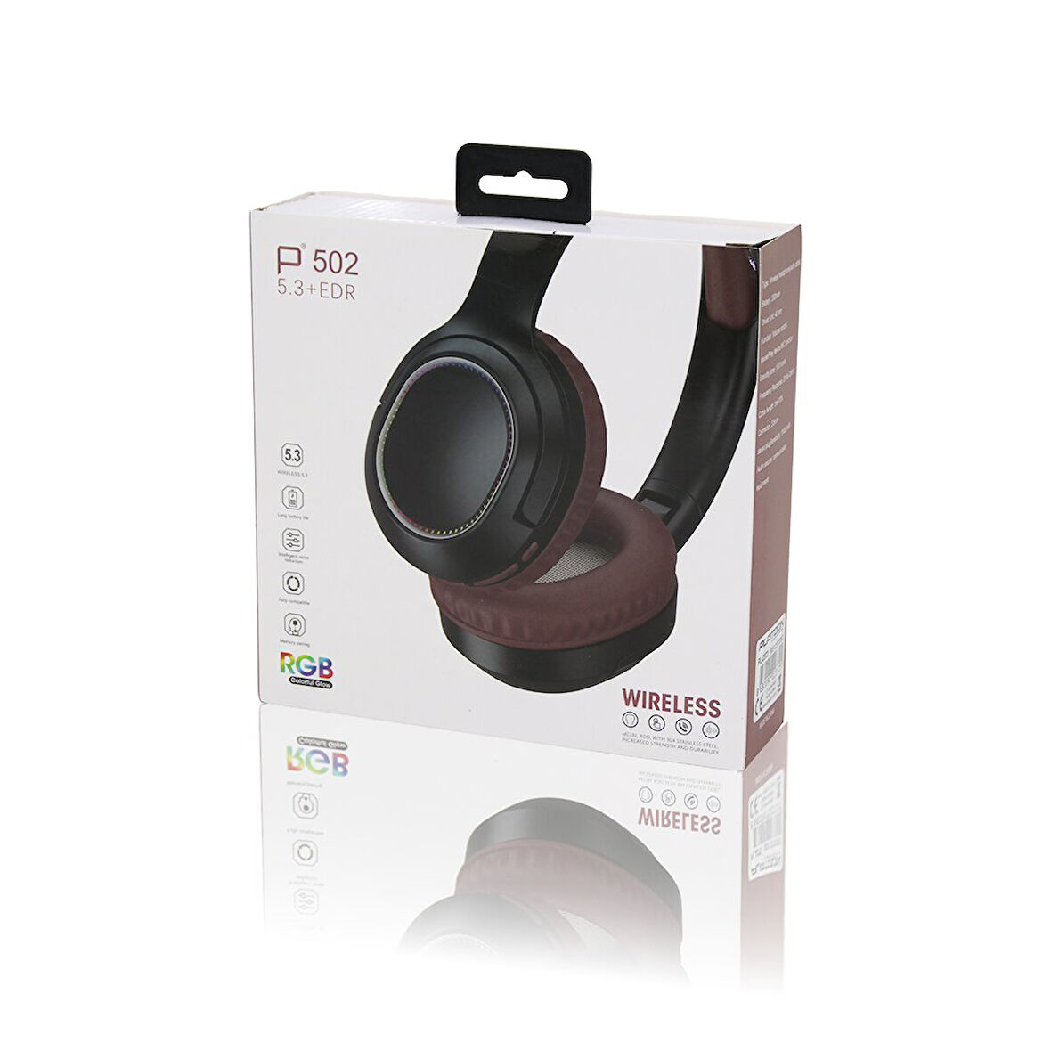 RGB RENKLİ IŞIKLI ŞARJLI BLUETOOTH KULAK ÜSTÜ KABLOSUZ KULAKLIK PL-2372 (5224)