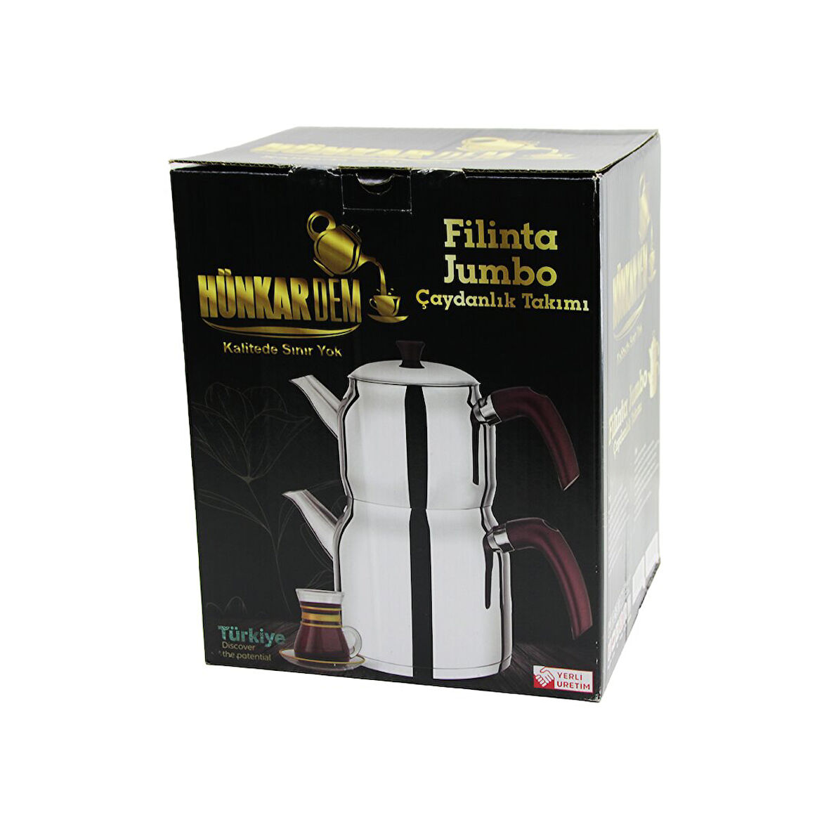 FİLİNTA JUMBO BOY ÇELİK ÇAYDANLIK SETİ ÇİFT KAPAKLI RENKLİ BAKALİT KULP ÜST DEMLİK: 2LT - ALT SULUK: 4LT KENDİNDEN SÜZGEÇLİ (5224)