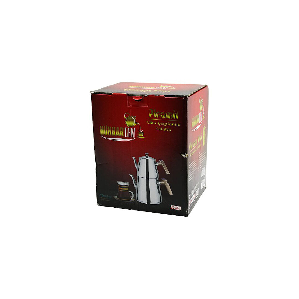 PRAMİT MİNİ BOY ÇELİK ÇAYDANLIK SETİ - TAKIMI RENKLİ BAKALİT KULP ÜST DEMLİK: 0.9LT - ALT SULUK: 1.5LT KENDİNDEN SÜZGEÇLİ (5224)