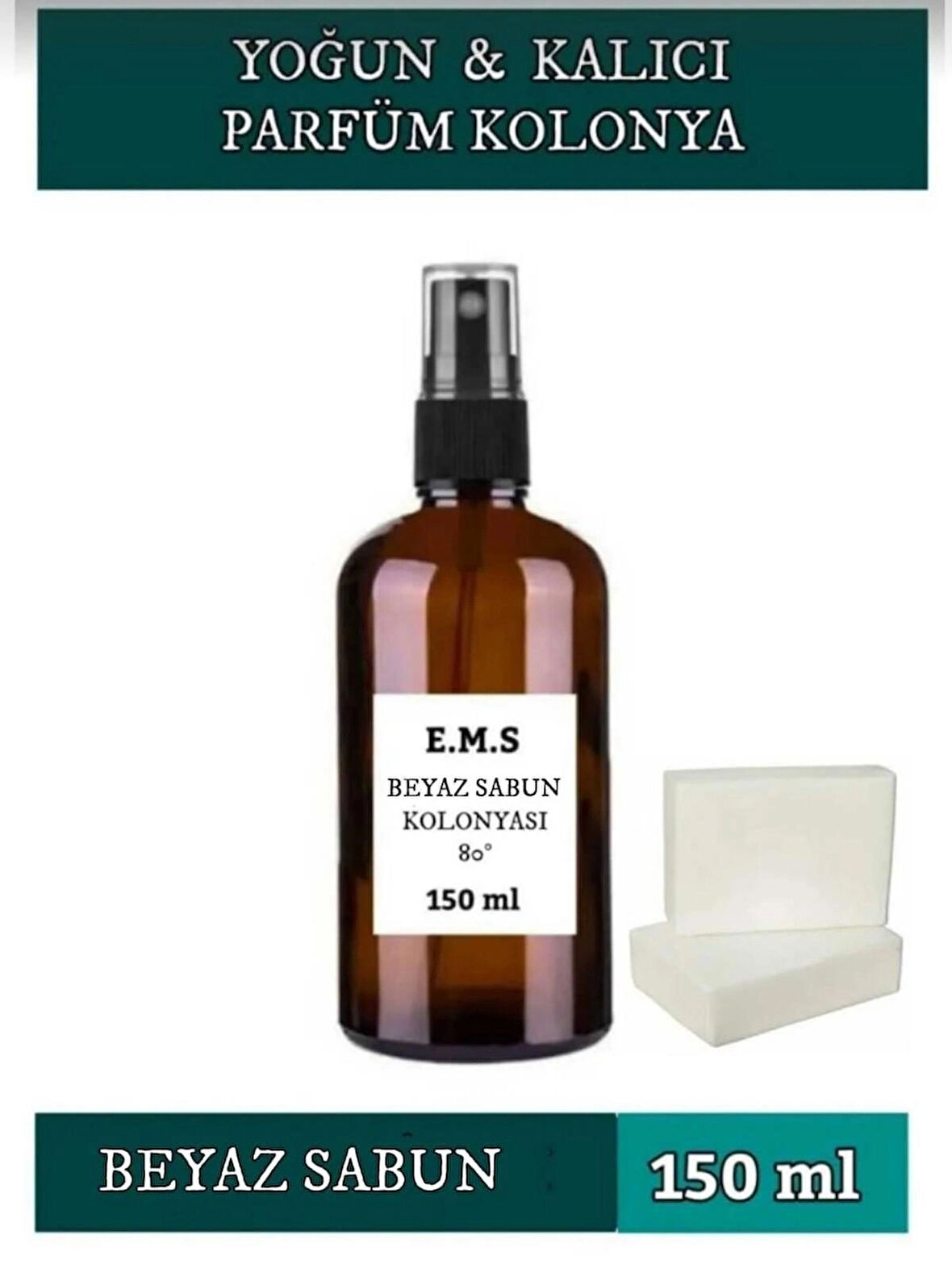 BEYAZ SABUN KOLONYASI 150 ML PARFÜMLÜ BEYAZ SABUN KOLONYASI 80 DERECE.