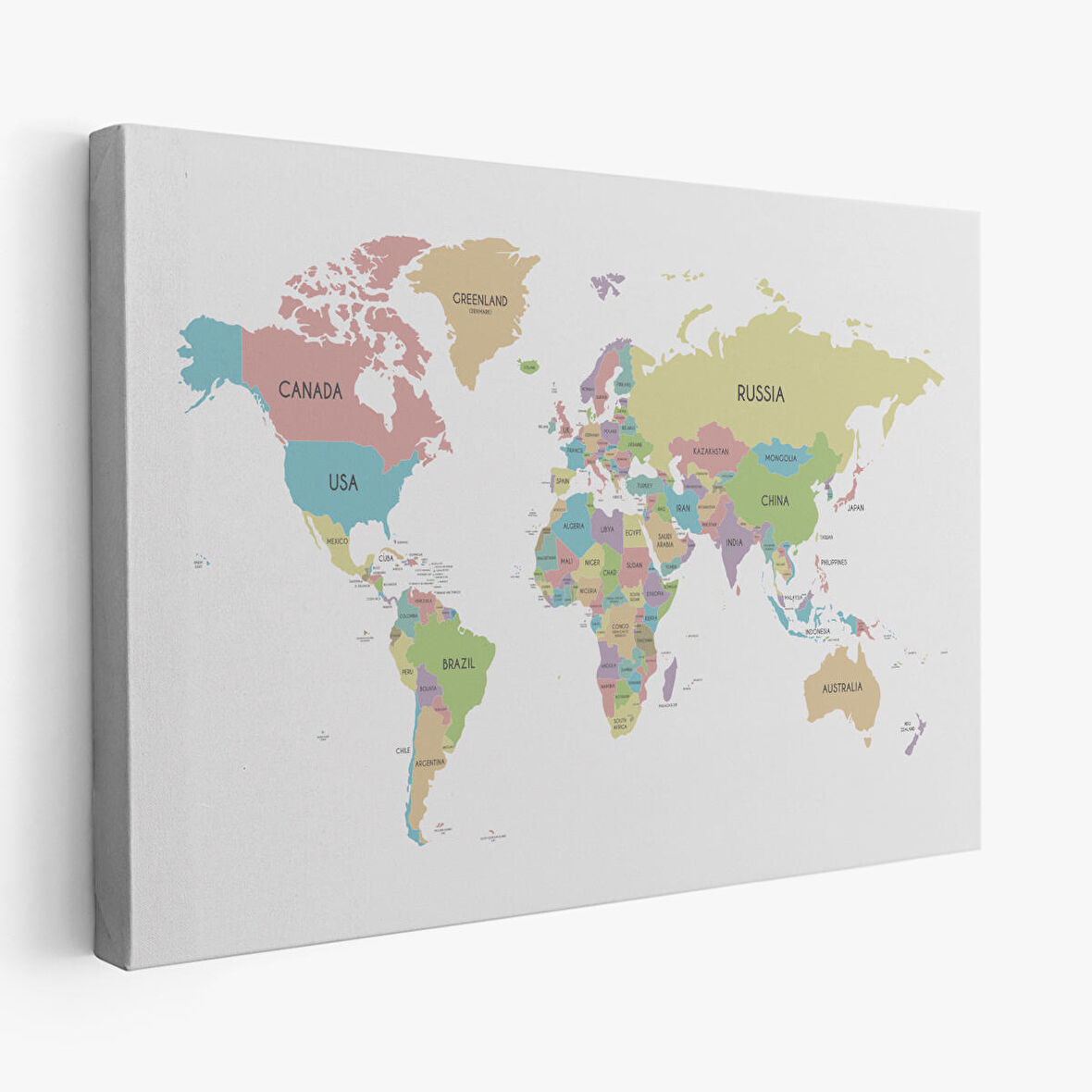 Harita Sepeti Dünya Haritası Dekoratif Kanvas Tablo 1077