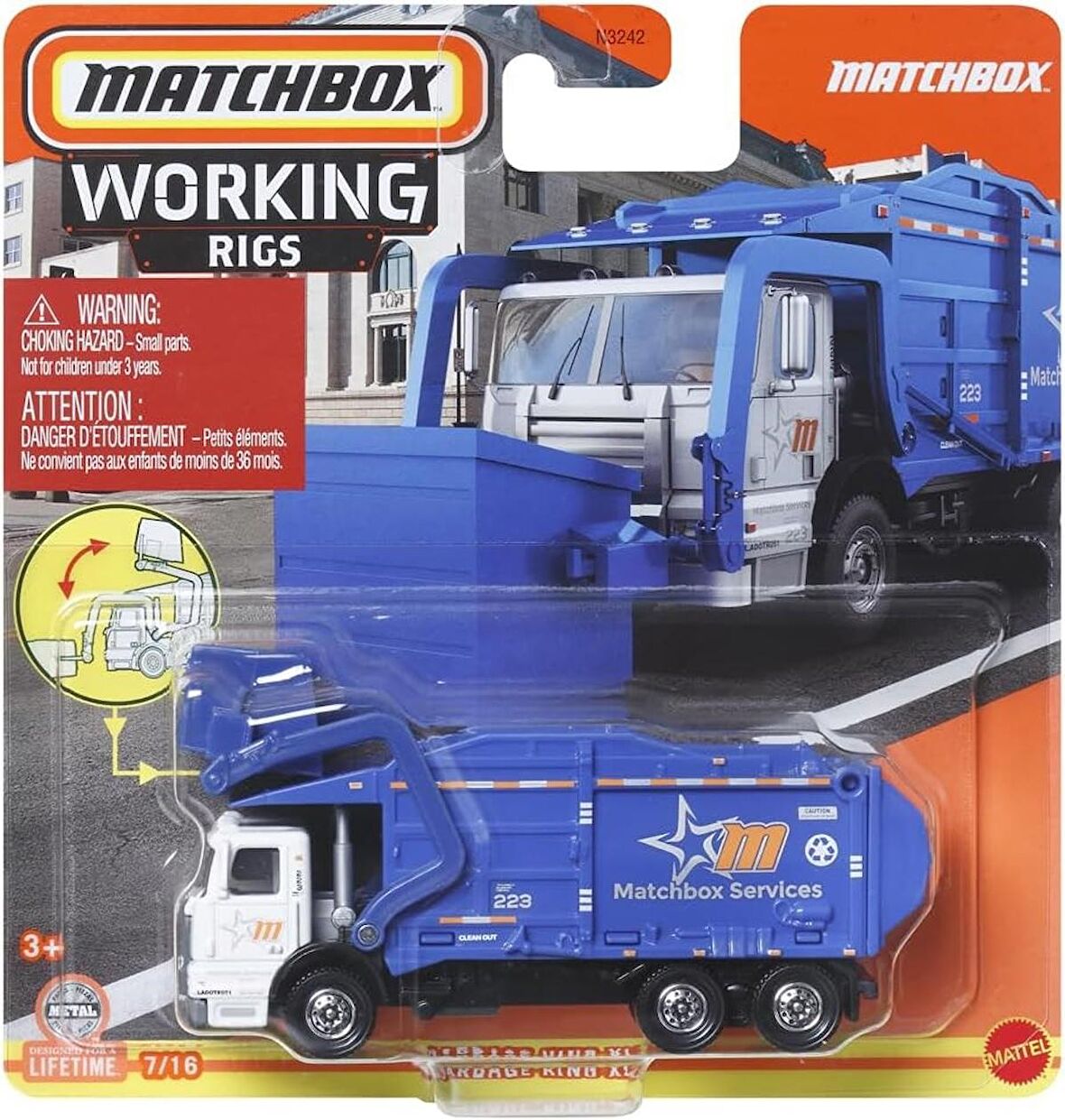 Matchbox Garbage King XL Working Rigs 9/16 [Blue]- HVV12