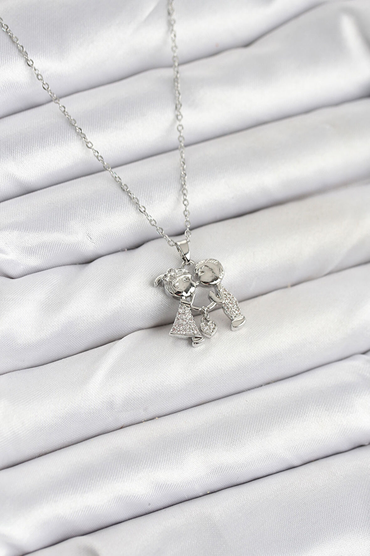 316L Çelik Zincir Gümüş Renk Erkek Kız Model Kadın Kolye EB-BKO10618