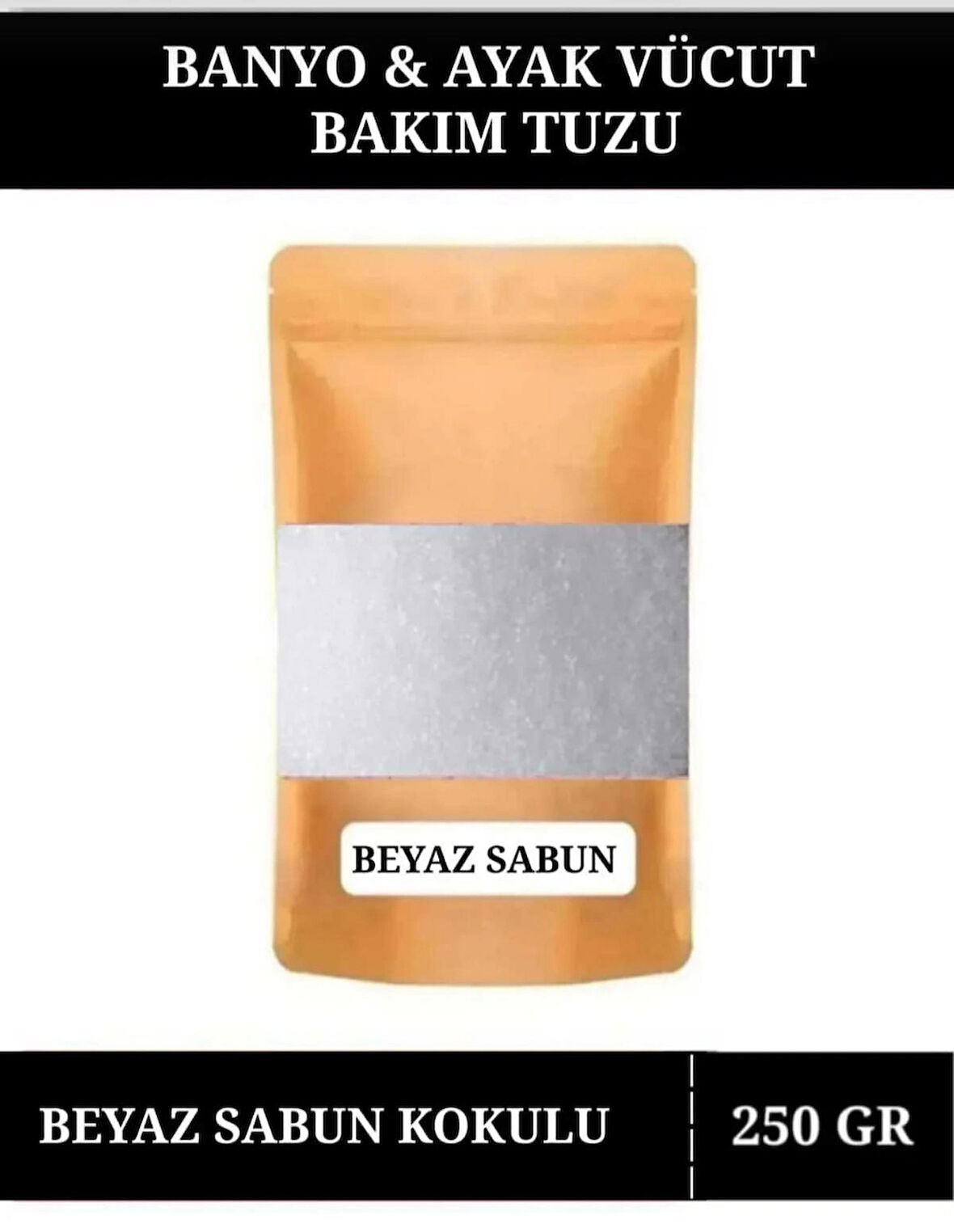 250 gr BEYAZ SABUN KOKUSU Banyo Tuzu Küvet & Jakuzi Tuzu Manikür & Pedikür Tuzu & Ayak Bakım Tuzu.