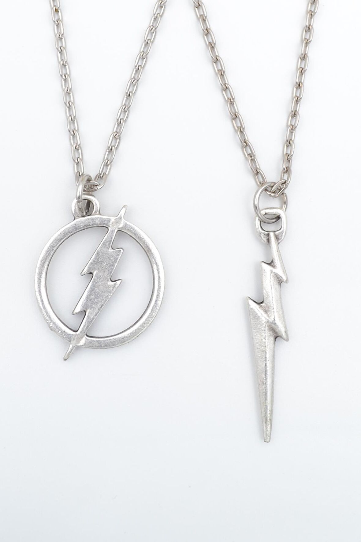 2'li The Flash - Şimşek Erkek Kadın Kolye Seti 925 Ayar Gümüş Kaplama