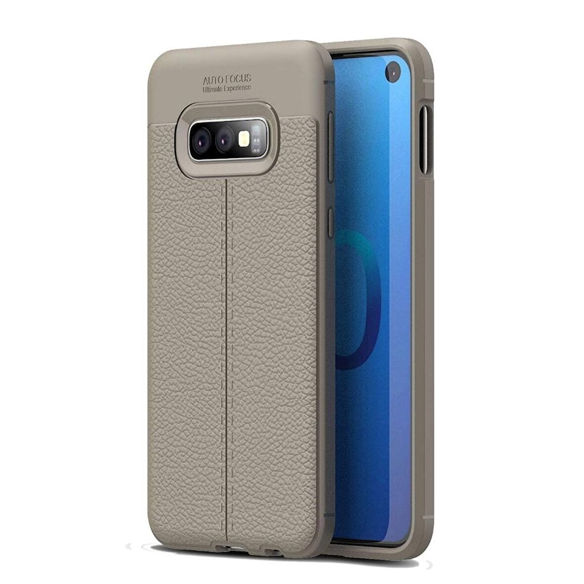 Smcase Samsung Galaxy S10E Kılıf Deri Dokulu Silikon 