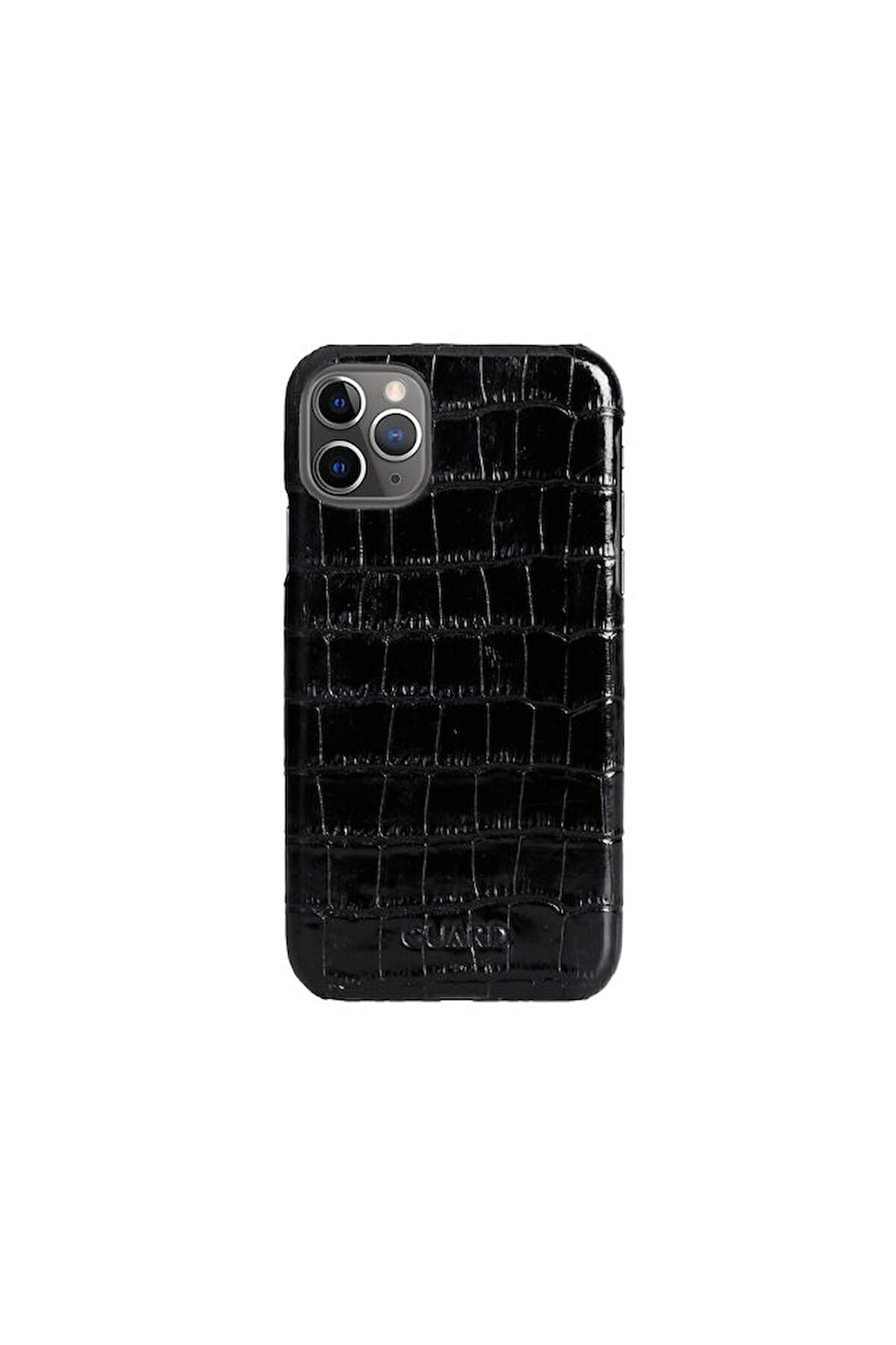 Guard Siyah Croco iPhone 11 Hakiki Deri Telefon Kılıfı