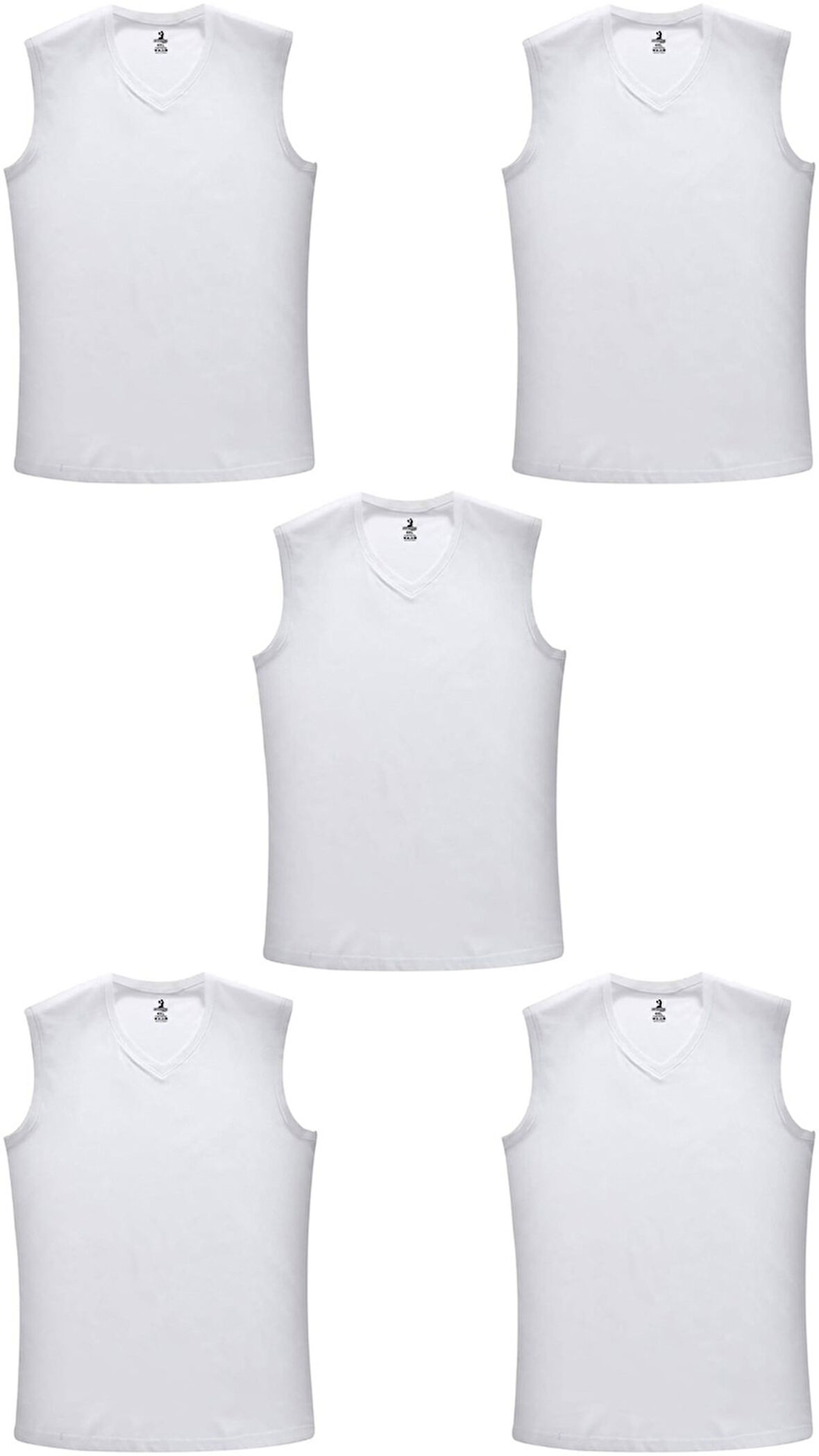 5 Adet Erkek Büyük Beden 105 Kilo - 165 Kilo Arası İçin Uygun Redzone V Yaka Sıfır Kol Fanila Atlet