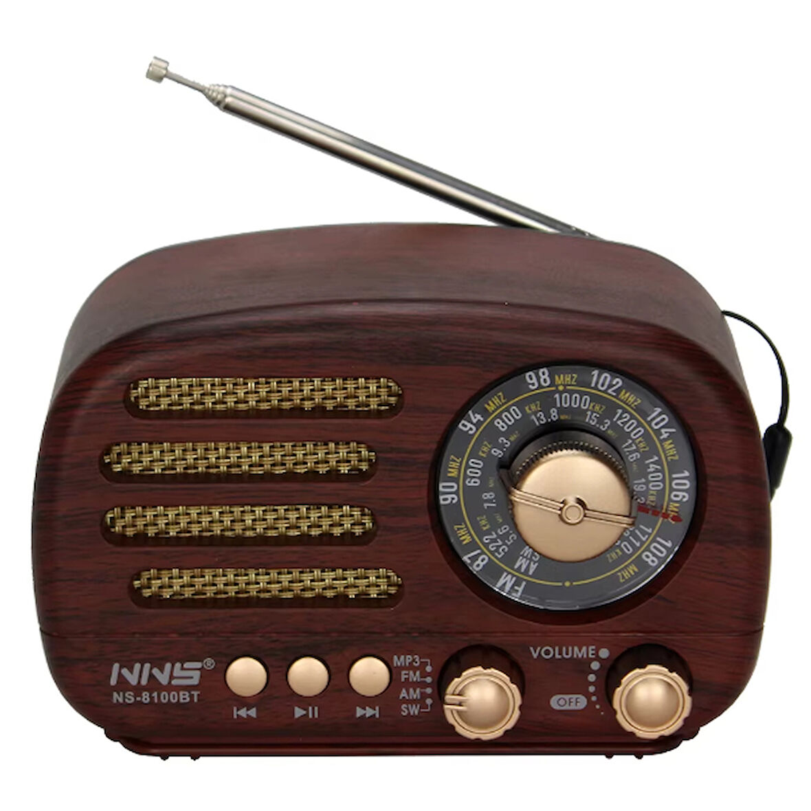 Ahşap Retro Radyo - 1 Adet