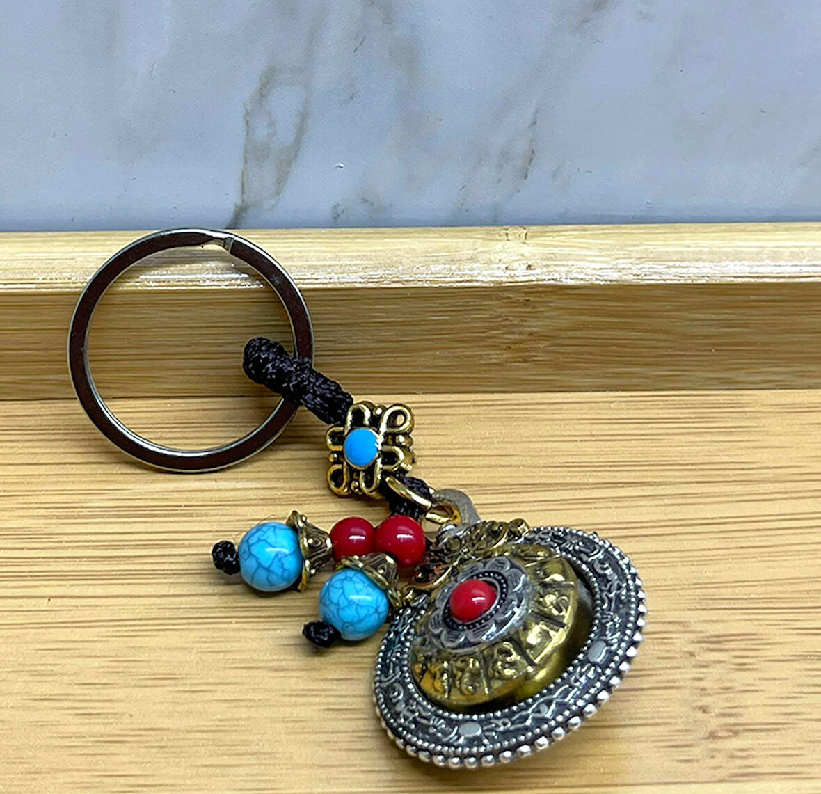 Mantra Çarkı Şans Anahtarlık 