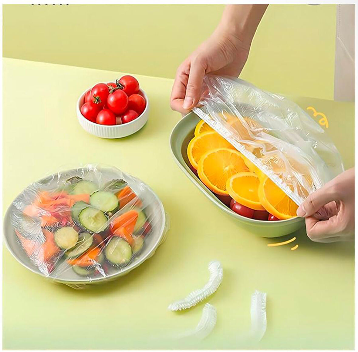 Lastikli Tabak ve Tencere Bonesi - 100 Adet (22cm)