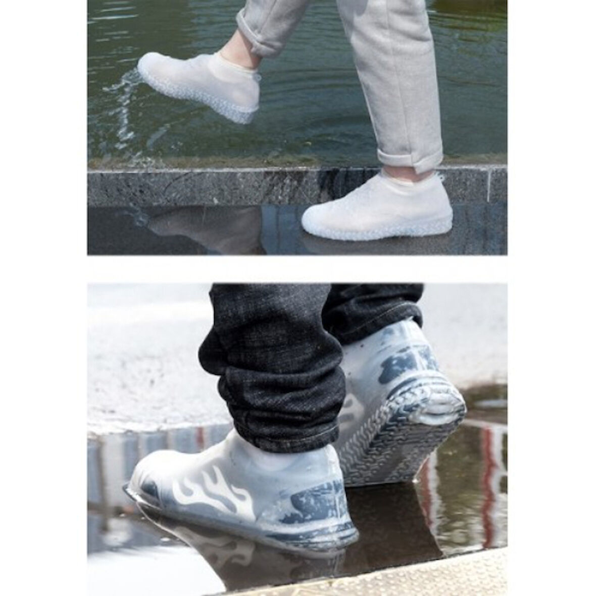 Beyaz Silikon Ayakkabı Kılıfı (M Beden)