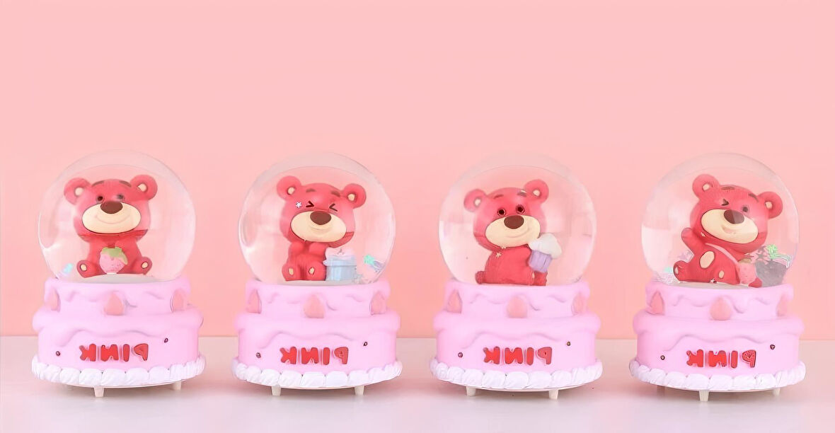 Ayıcıklı Işıklı Kar Küresi 7 Cm 