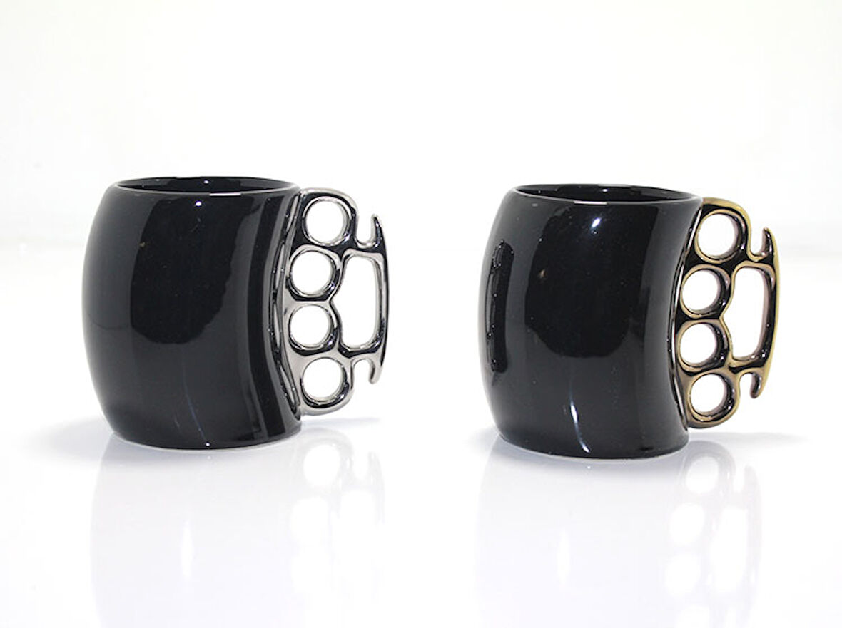 Porselen Muşta Tasarımlı Kupa Bardak 