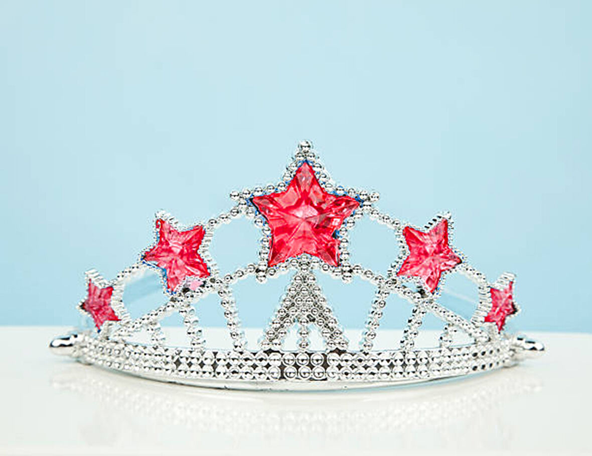 Kırmızı Yıldız Taşlı Plastik Elsa Tacı Çocuk Boy