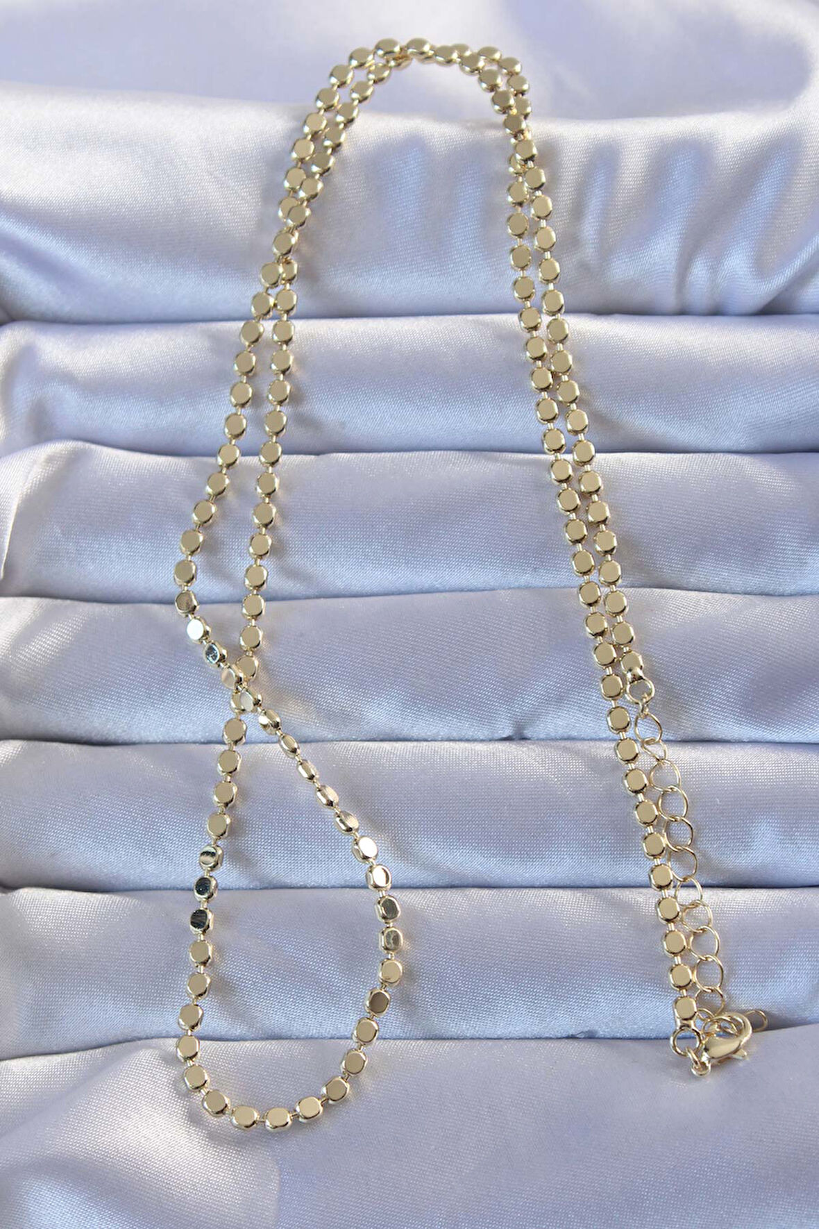  Pirinç Gold Renk Parçalı Ezme Kolye