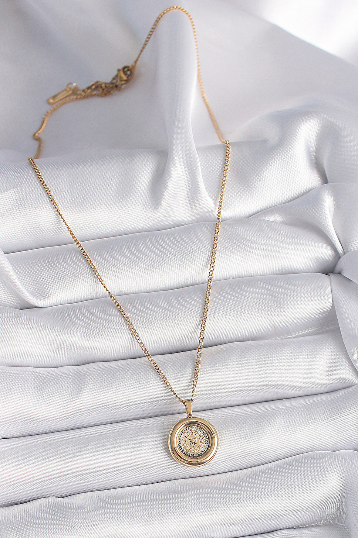  316L Çelik Gold Renk Zincir Gold Altın Model Kadın Kolye