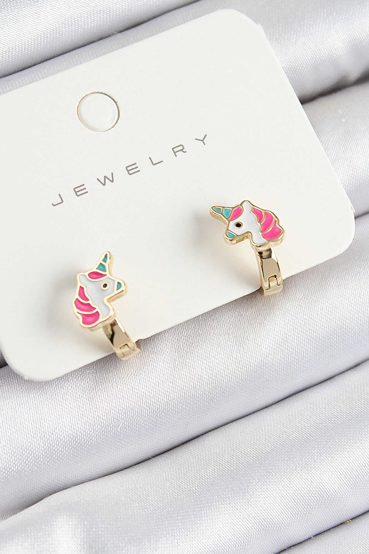  Pirinç Unıcorn Model Gold Renk Çocuk Küpe