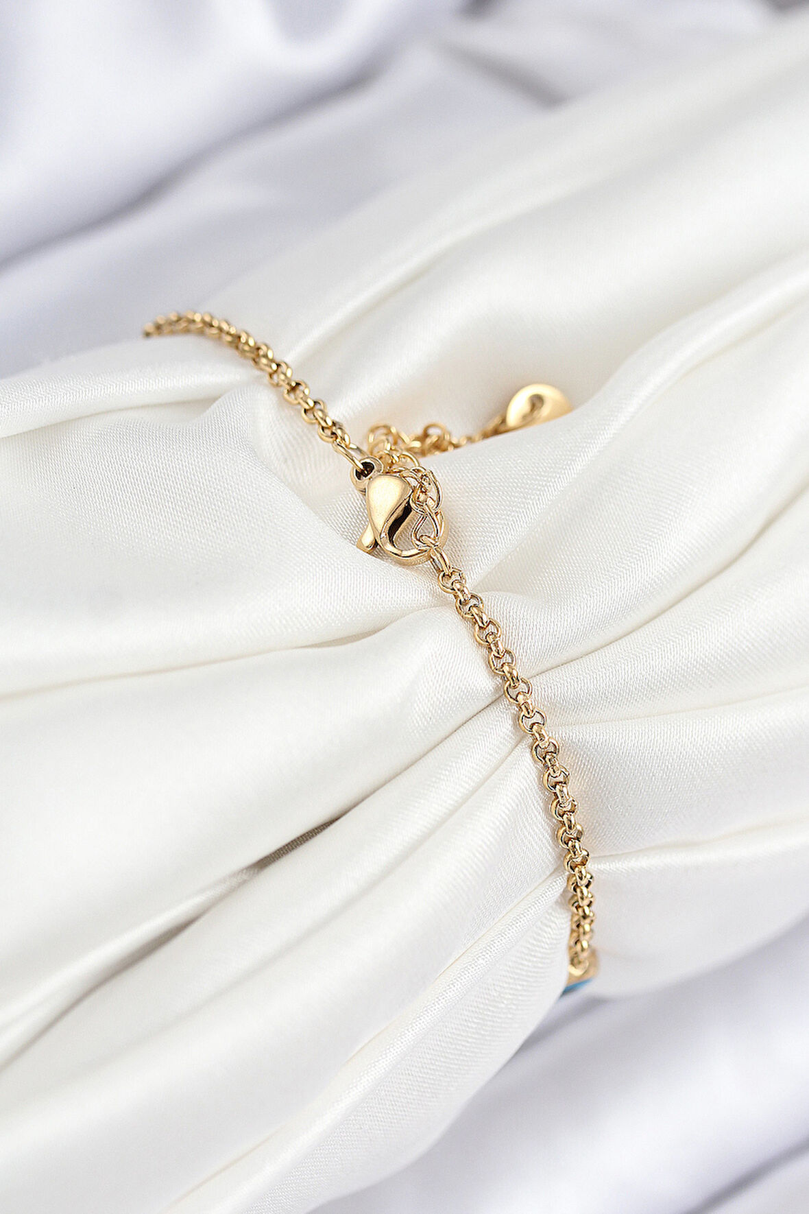  316L Çelik Nazar Boncuğu Model Gold Renk Kadın Bileklik