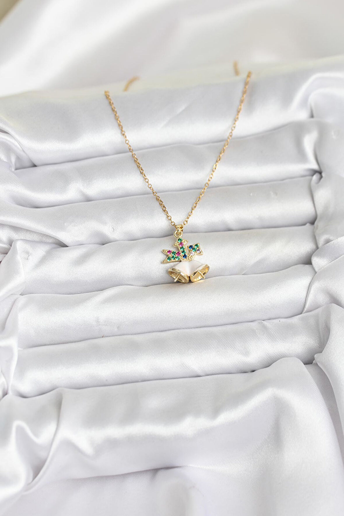 Gold Renk Chirtsmas Bell Model Yılbaşı Temalı Kadın Kolye (316L Çelik Zincir) 