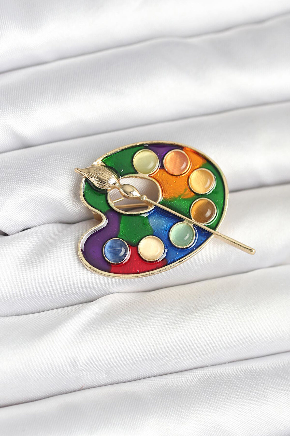 Ressam Paleti Figürlü Broş