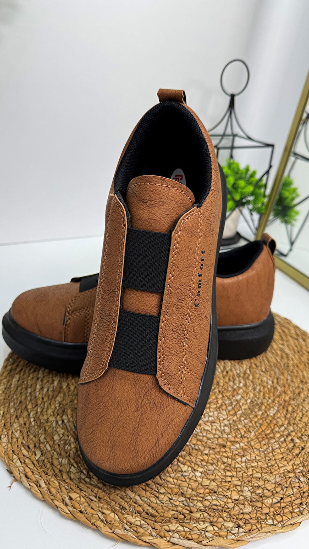 Günlük Erkek Sneaker Casual Kalın Yüksek Queen Taban Oval Burun Bant Detaylı Spor Ayakkabı 109