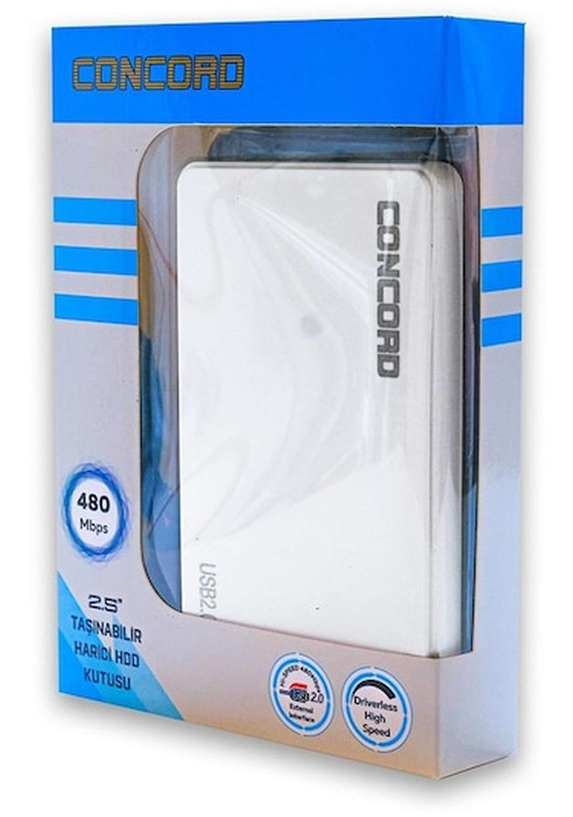 Concord C-500 GB 2.5" Inch USB 2.0 Sata HDD Harddisk Kutusu