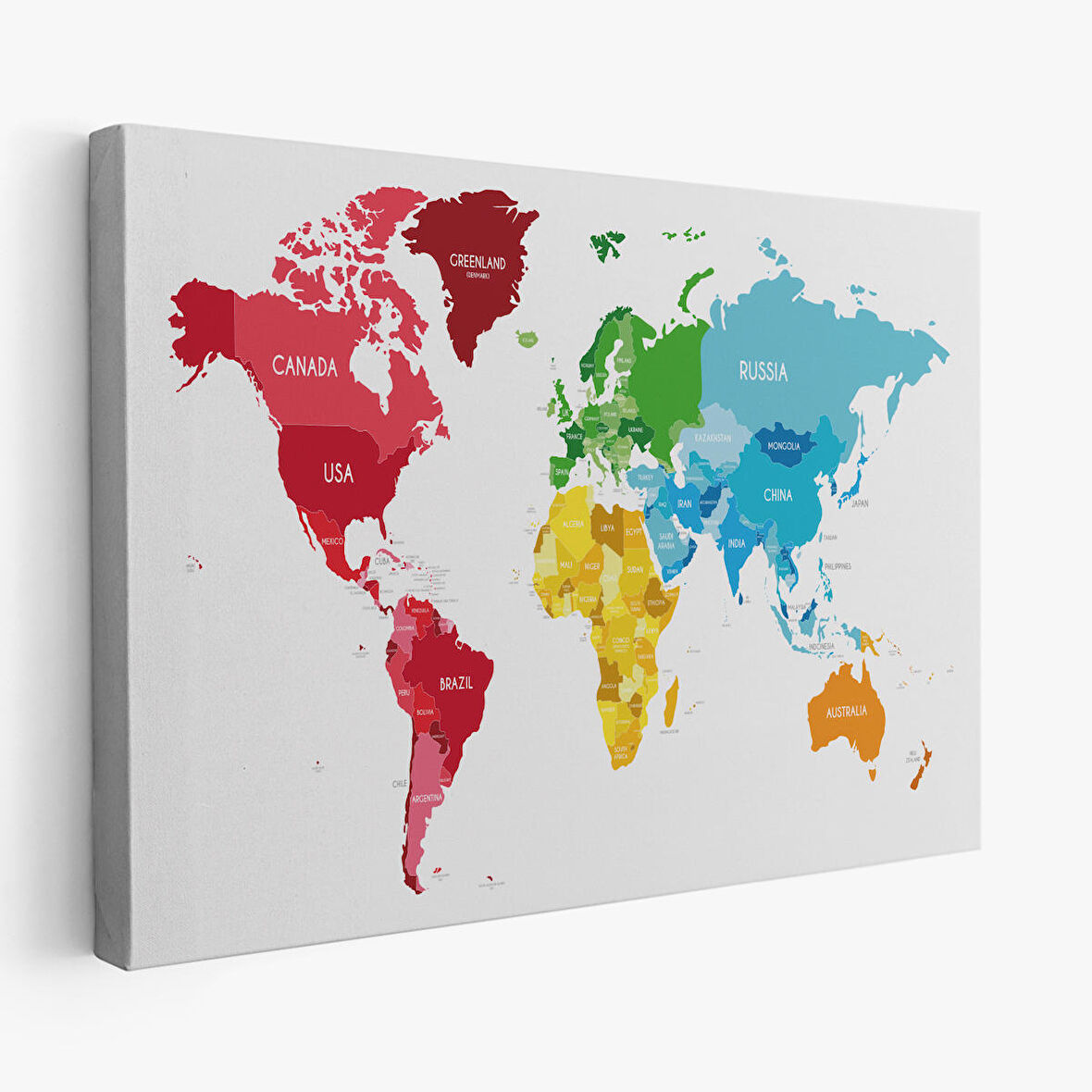 Harita Sepeti Dünya Haritası Dekoratif Kanvas Tablo 1090