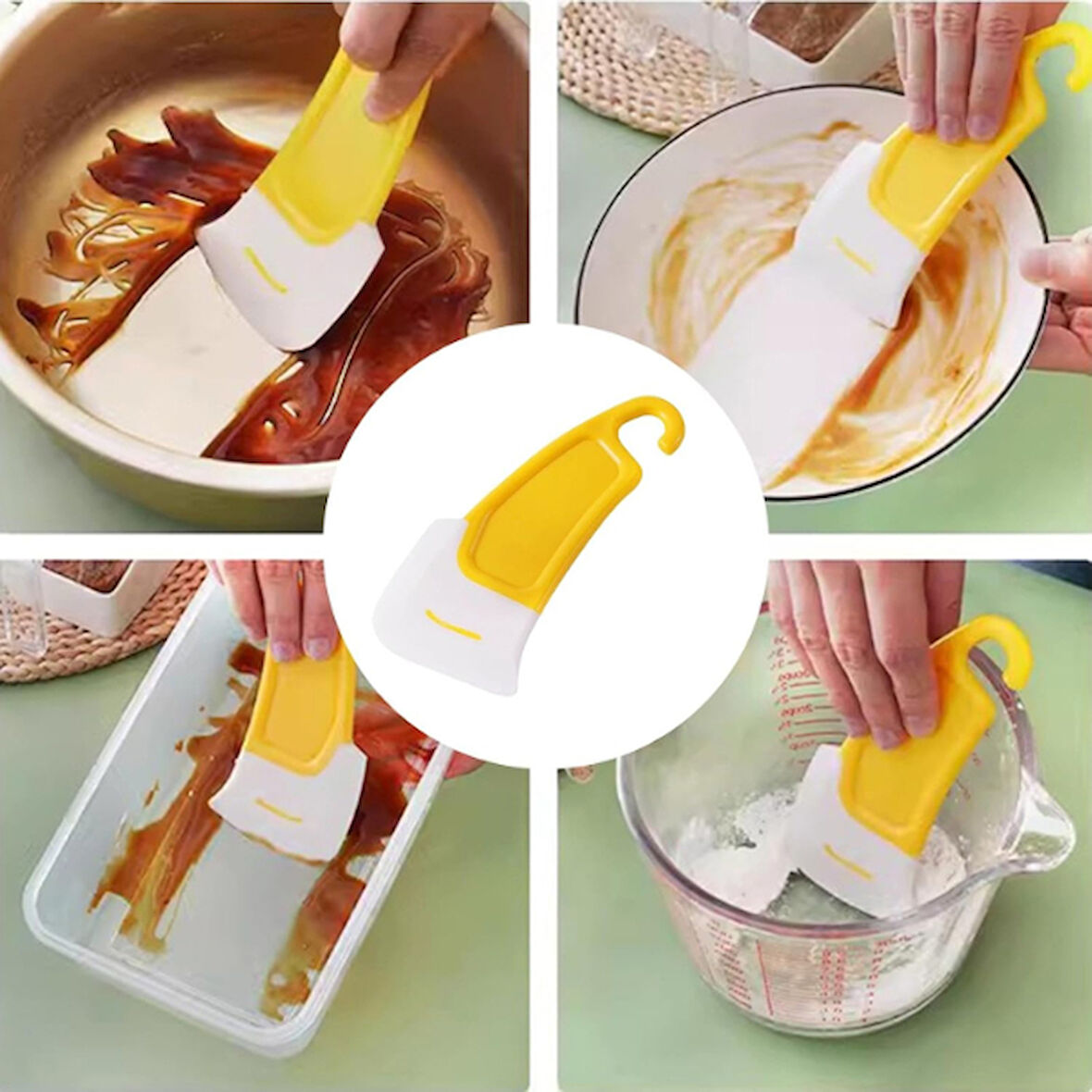 Silikon Uçlu Bulaşık Temizleme Kazıyıcı Spatula 