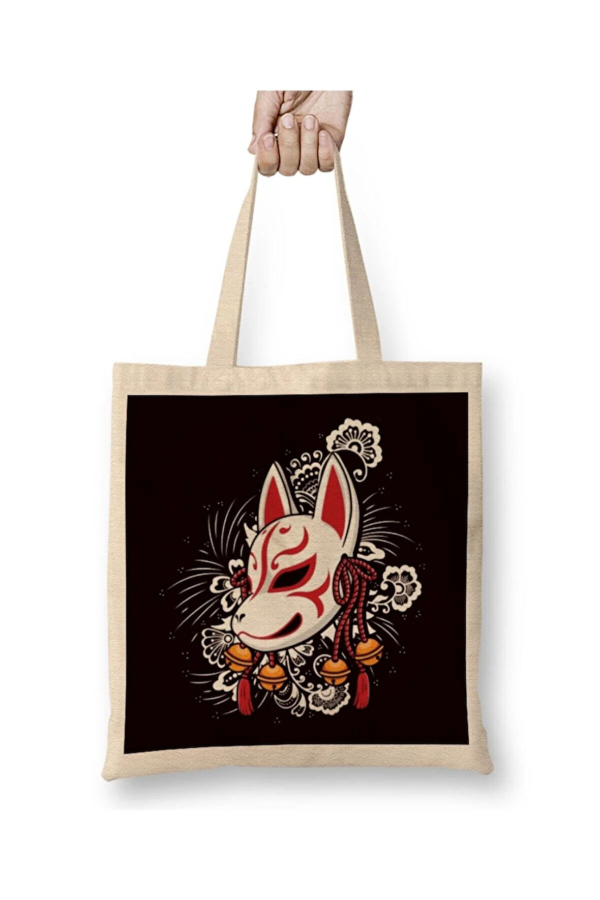 Japanese Art Cat Ninja Samurai Fighter Warrior Kendo Katana Kedi Cats Bez Çanta