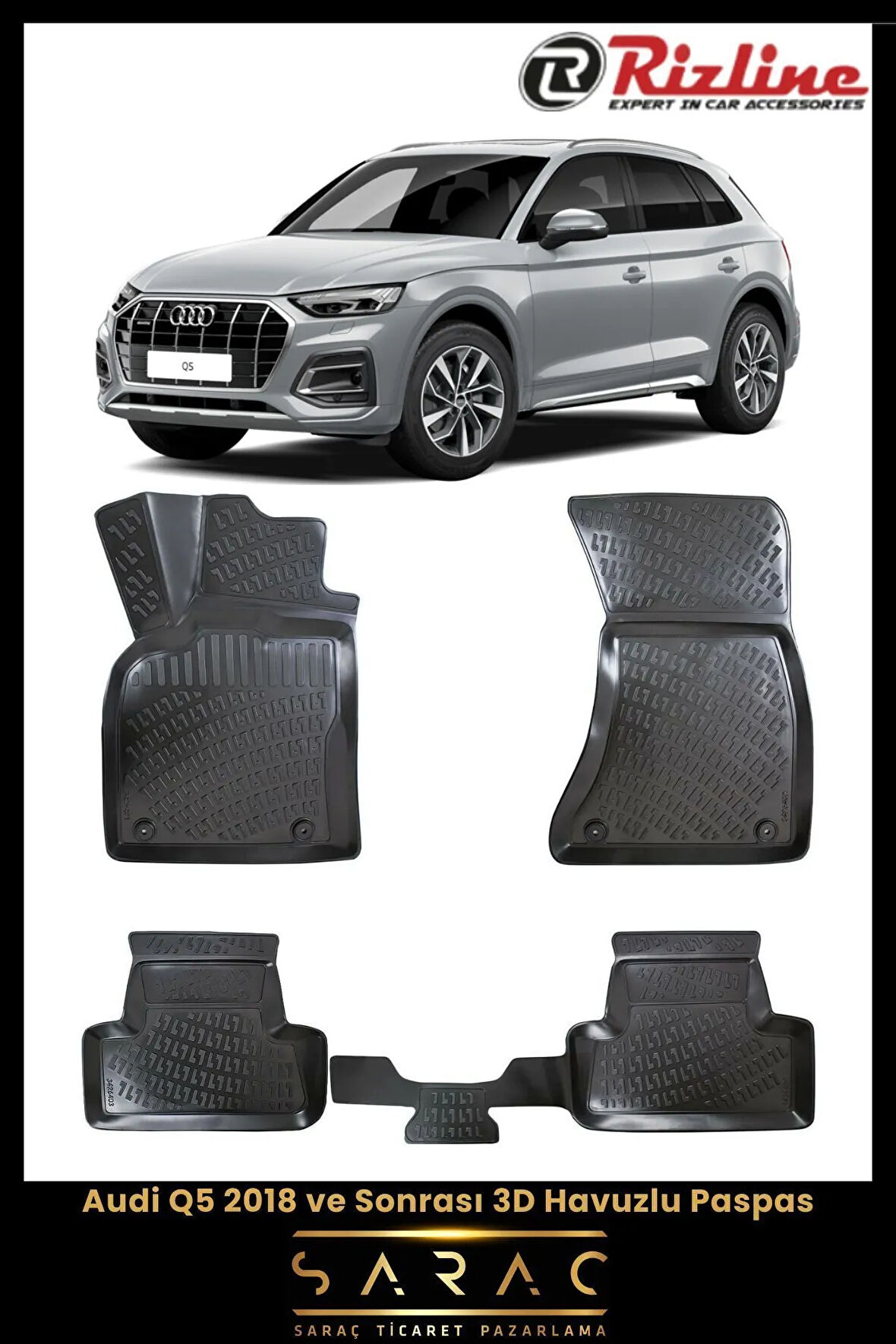 Rizline Audi Q5 2024 Model 3D Havuzlu Paspas