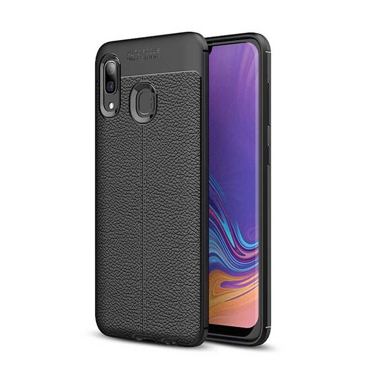 Smcase Huawei Honor 8C Deri Dokulu Silikon Kılıf