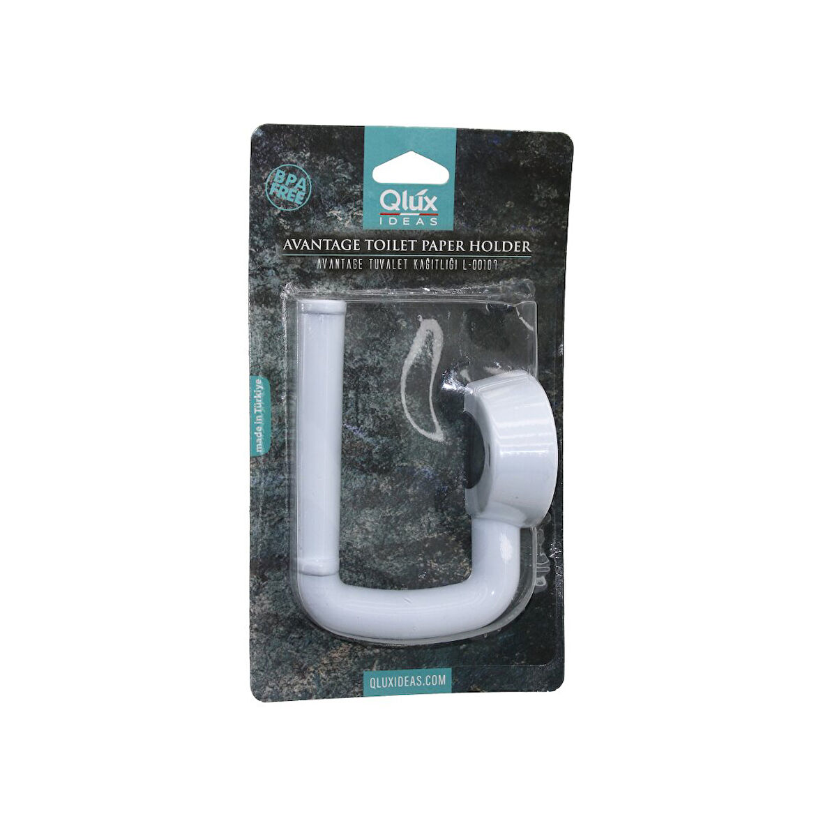 QLUX L-00107 AVANTAGE TUVALET KAĞITLIK  BEYAZ PLASTİK   YAPIŞKANLI - VİDALI MONTAJ (5314)