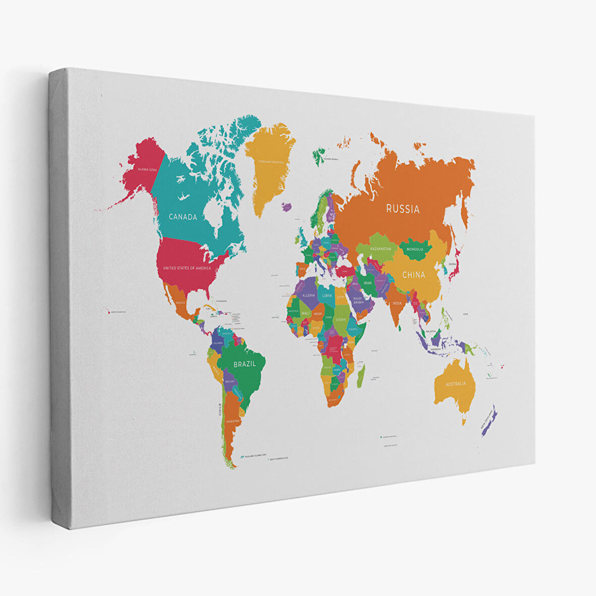 Harita Sepeti Dünya Haritası Dekoratif Kanvas Tablo 1095