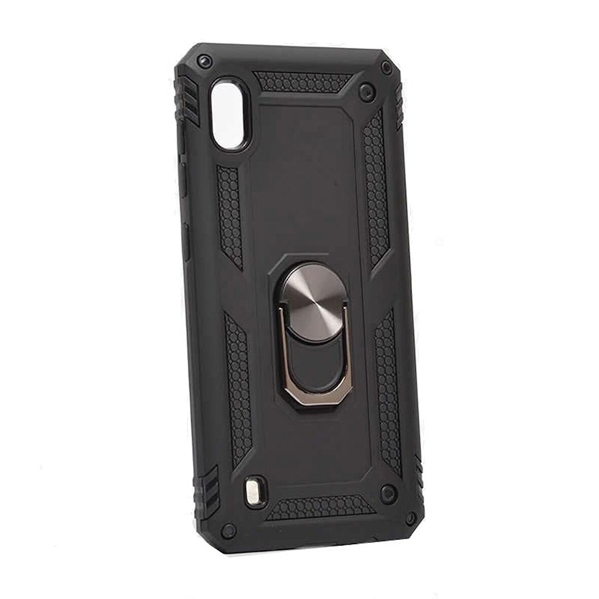 Smcase Samsung Galaxy M10 Kılıf Vega Yüzüklü Tank Kapak   Nano Ekran Koruyucu