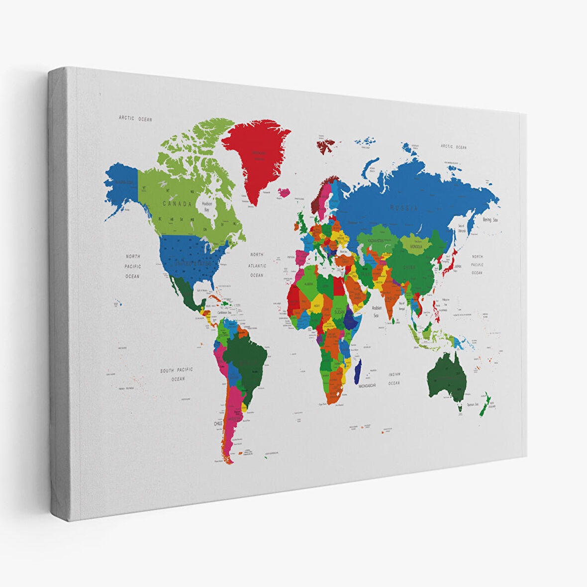 Harita Sepeti Dünya Haritası Dekoratif Kanvas Tablo 1097