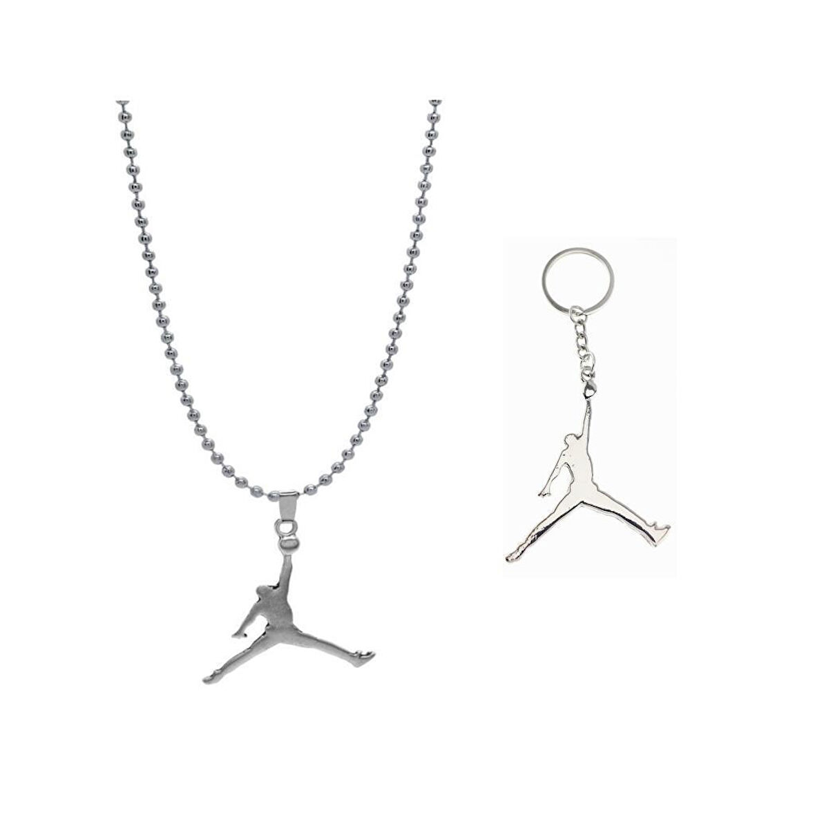 Michael Jordan Nba Basketbol Gri Zincirli Erkek Kolye Anahtarlık