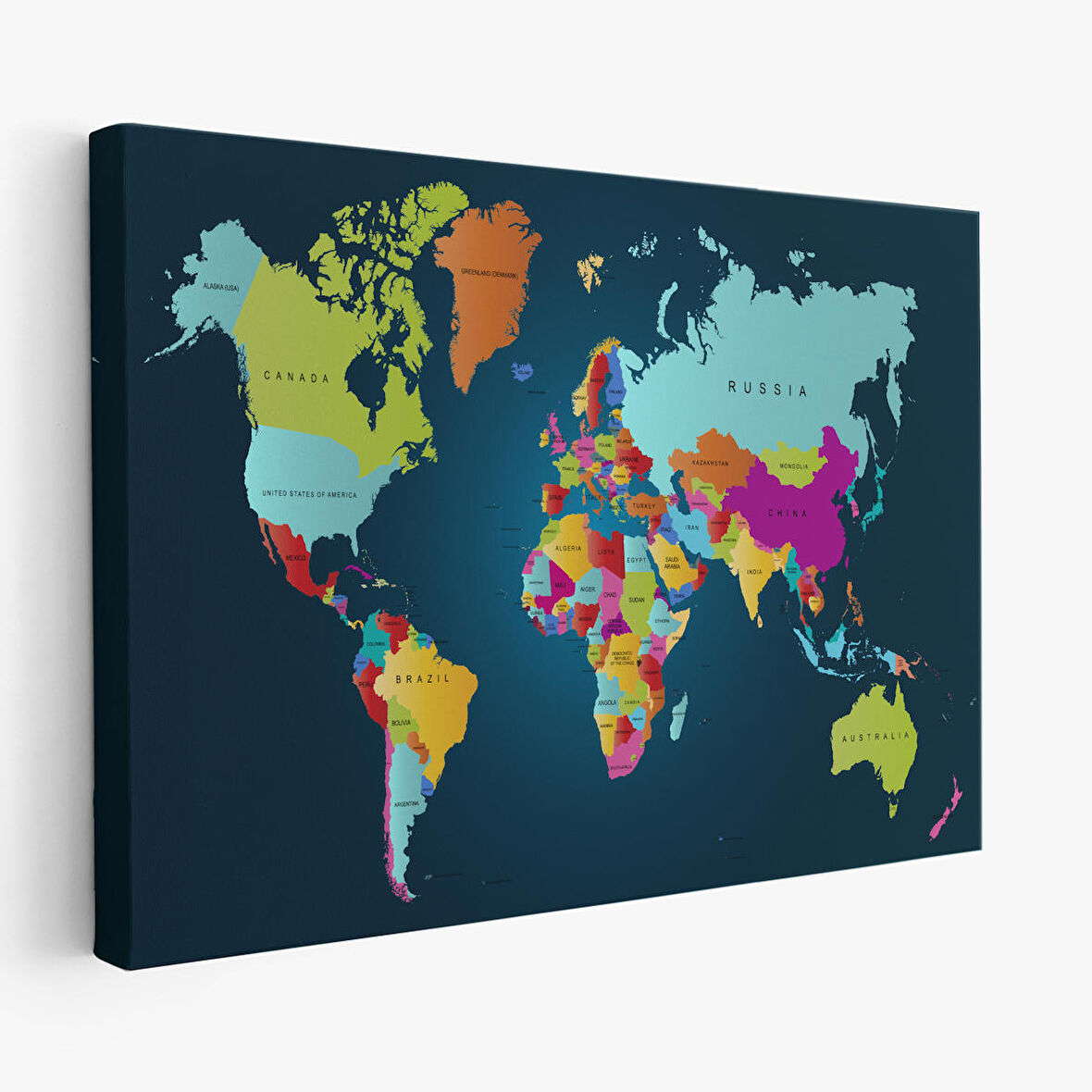 Harita Sepeti Dünya Haritası Dekoratif Kanvas Tablo 1098