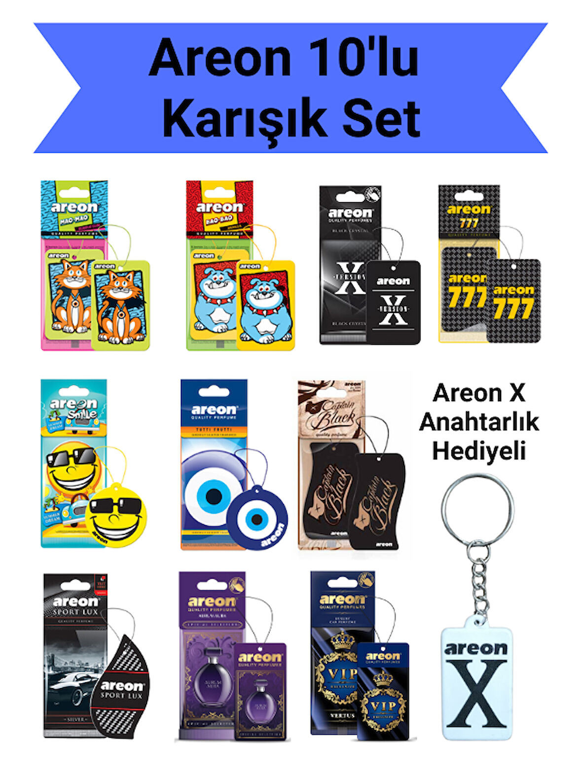 Areon 10'lu Karışık Set (10 Farklı Koku)