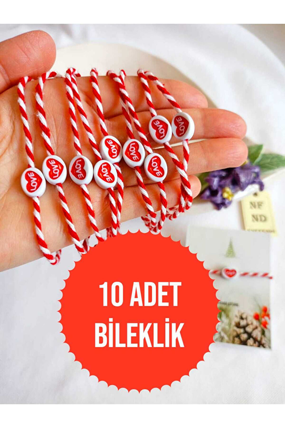 10 ADET LOVE BONCUKLU MARTENİÇKA BİLEKLİK ŞANS BEREKET ARKADAŞ SEVGİLİ EŞ ÇOCUK HEDİYE BAHAR