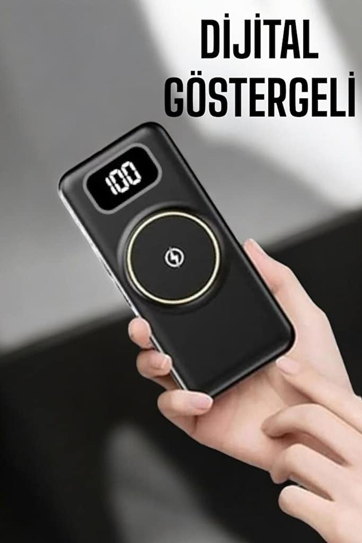 10.000 mAh Powerbank 4 Çıkışlı Dijital Göstergeli Kompakt ve Hafif
