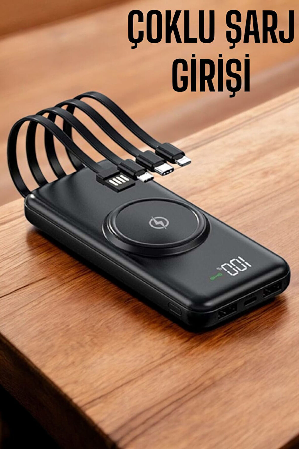 Kompakt Tasarımlı 10.000 mAh Powerbank 4 USB Çıkışlı Dijital Ekranlı