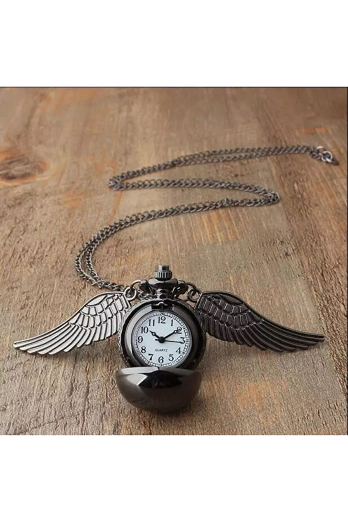 Snitch Siyah Kanat Saat Kolye Model 2