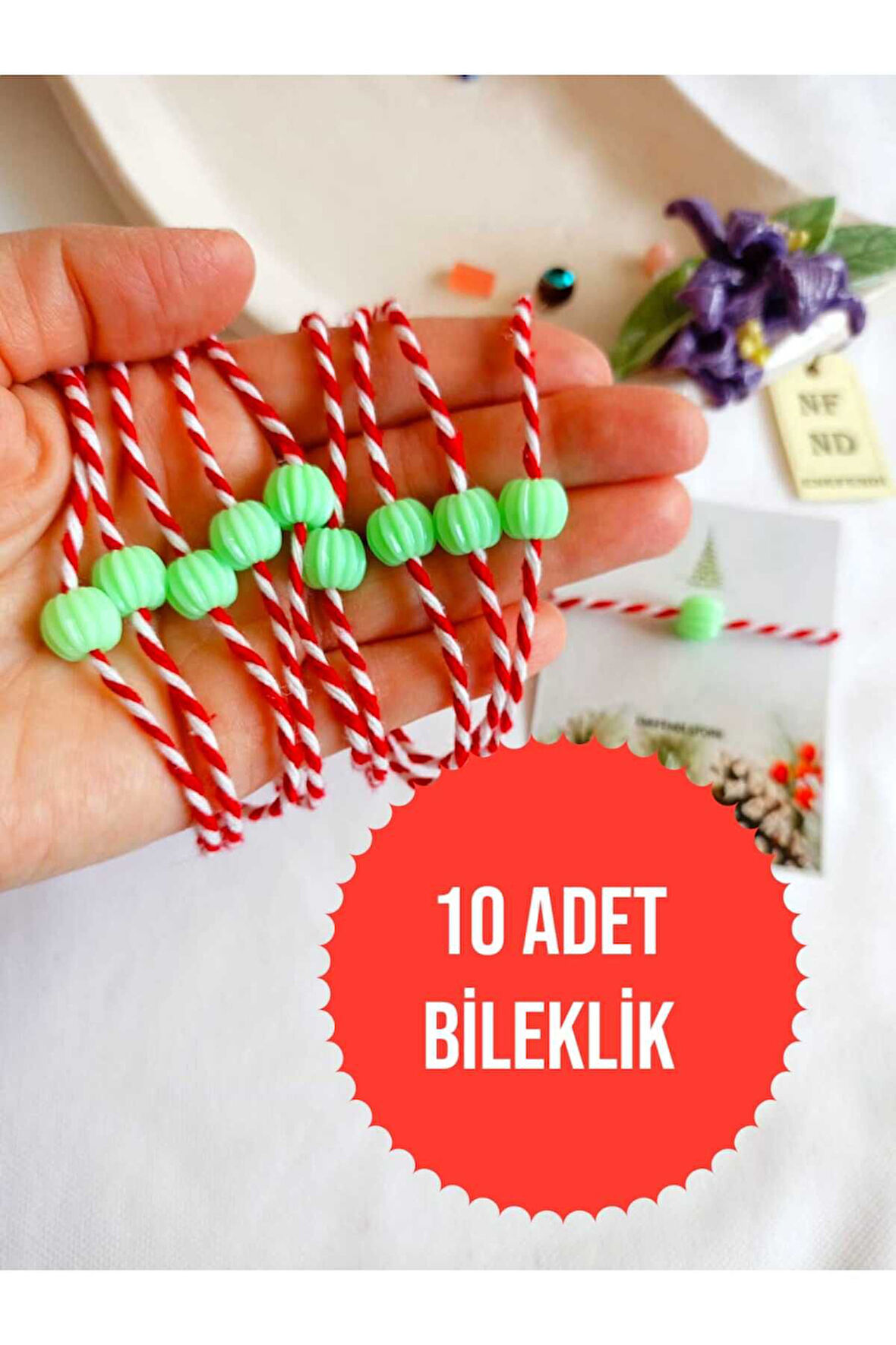 10 ADET YEŞİL BONCUKLU MARTENİÇKA BİLEKLİK ŞANS BEREKET ARKADAŞ SEVGİLİ EŞ ÇOCUK HEDİYE BAHAR