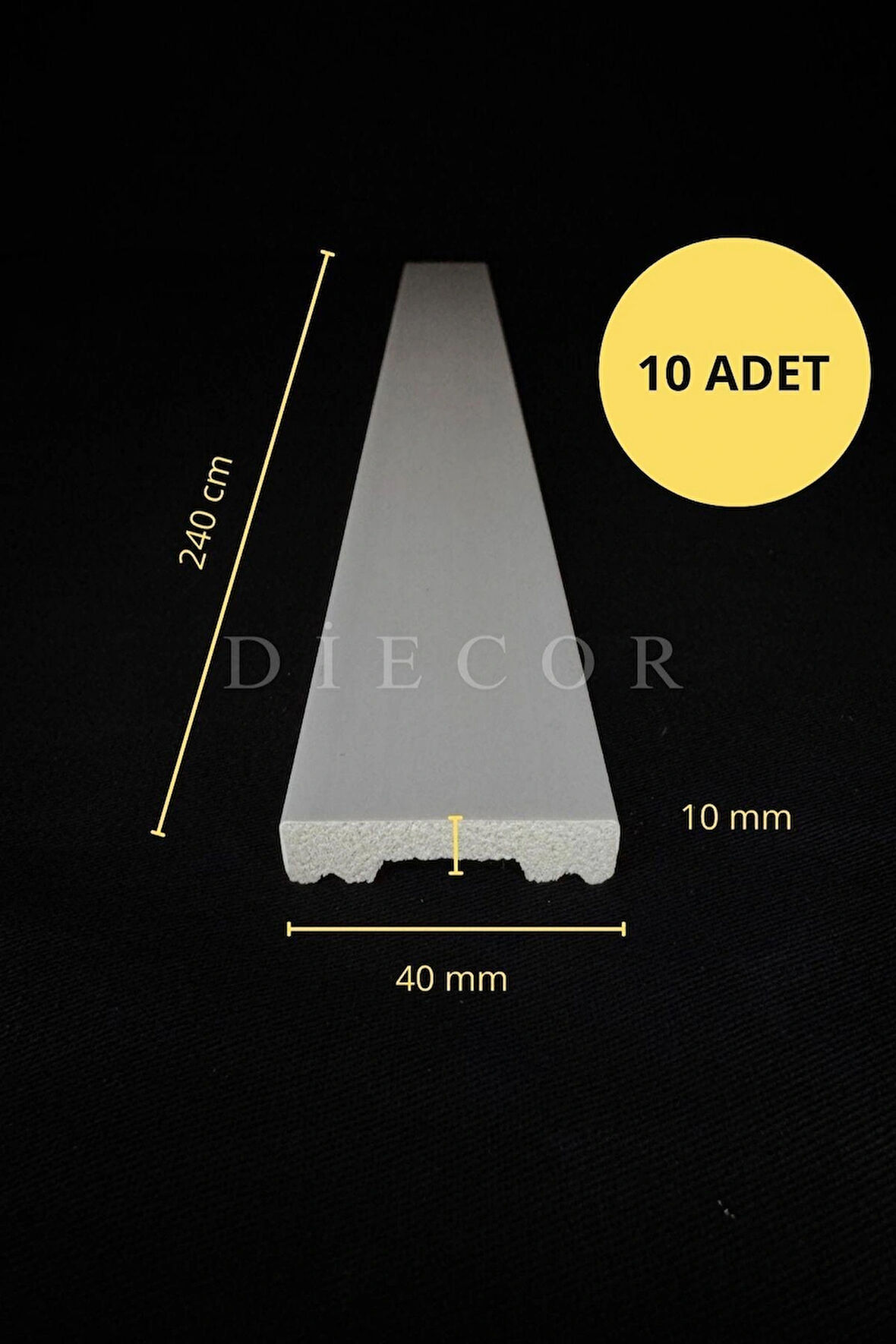 Dekoratif Boyanabilir 10 Adet 4 cm Polistren Duvar Çıtası