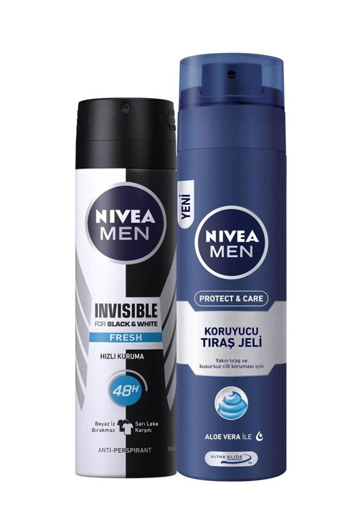 Nivea İnvisible Black&white Fresh Erkek Deosprey 150ml Tıraş Jeli Koruyucu Ve Bakım Için 200 ml