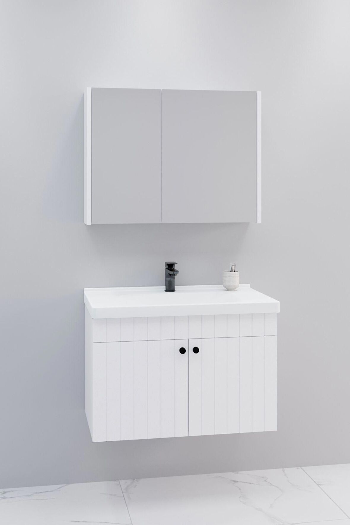 Avien 80 Cm Banyo Dolabı Bgn Aynalı  - Boy Dolap Hariç
