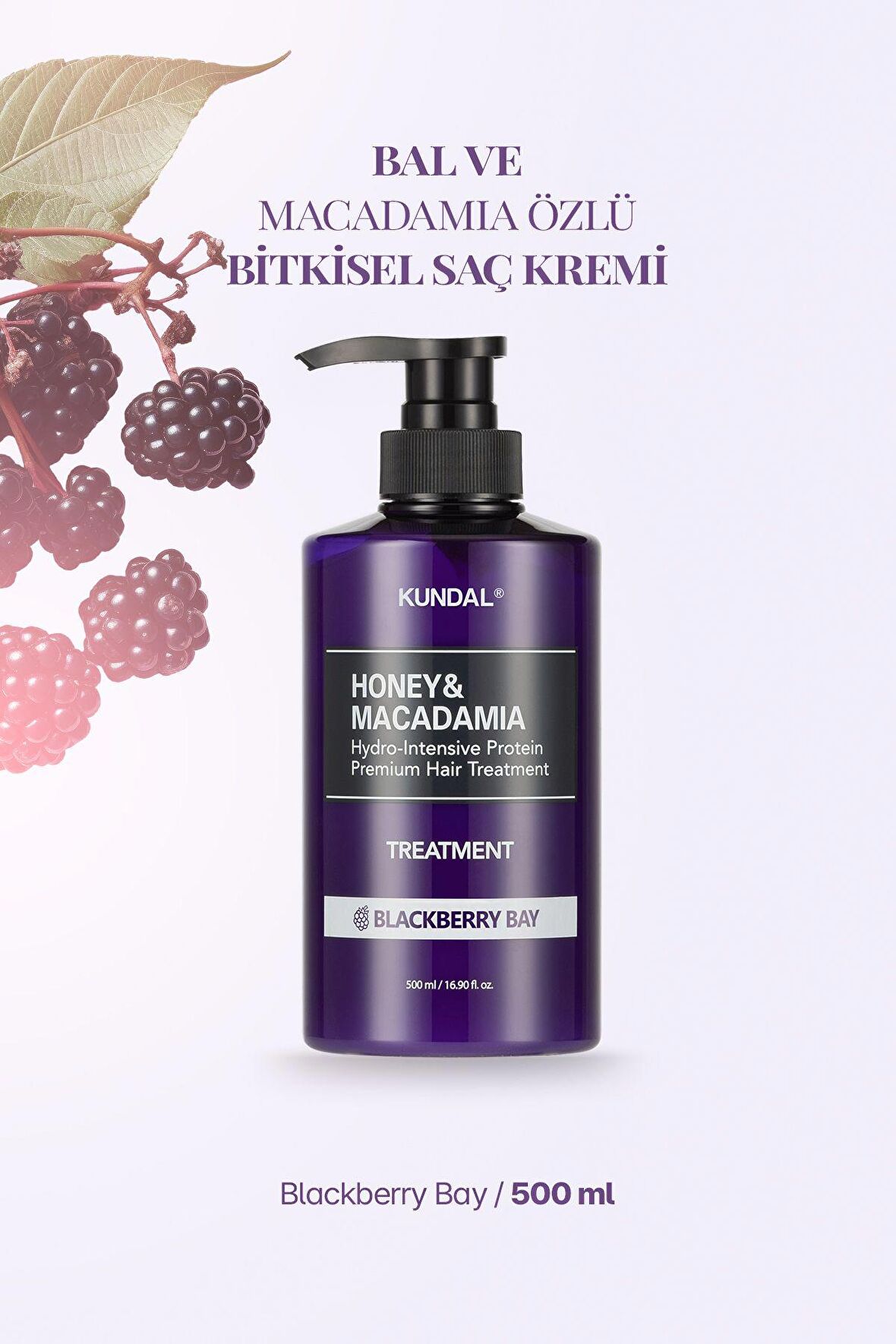 Protein Destekli Besleyici Saç Kremi Kundal Honey&Macadamia Protein Treatment 500ml (Blackberry Bay)