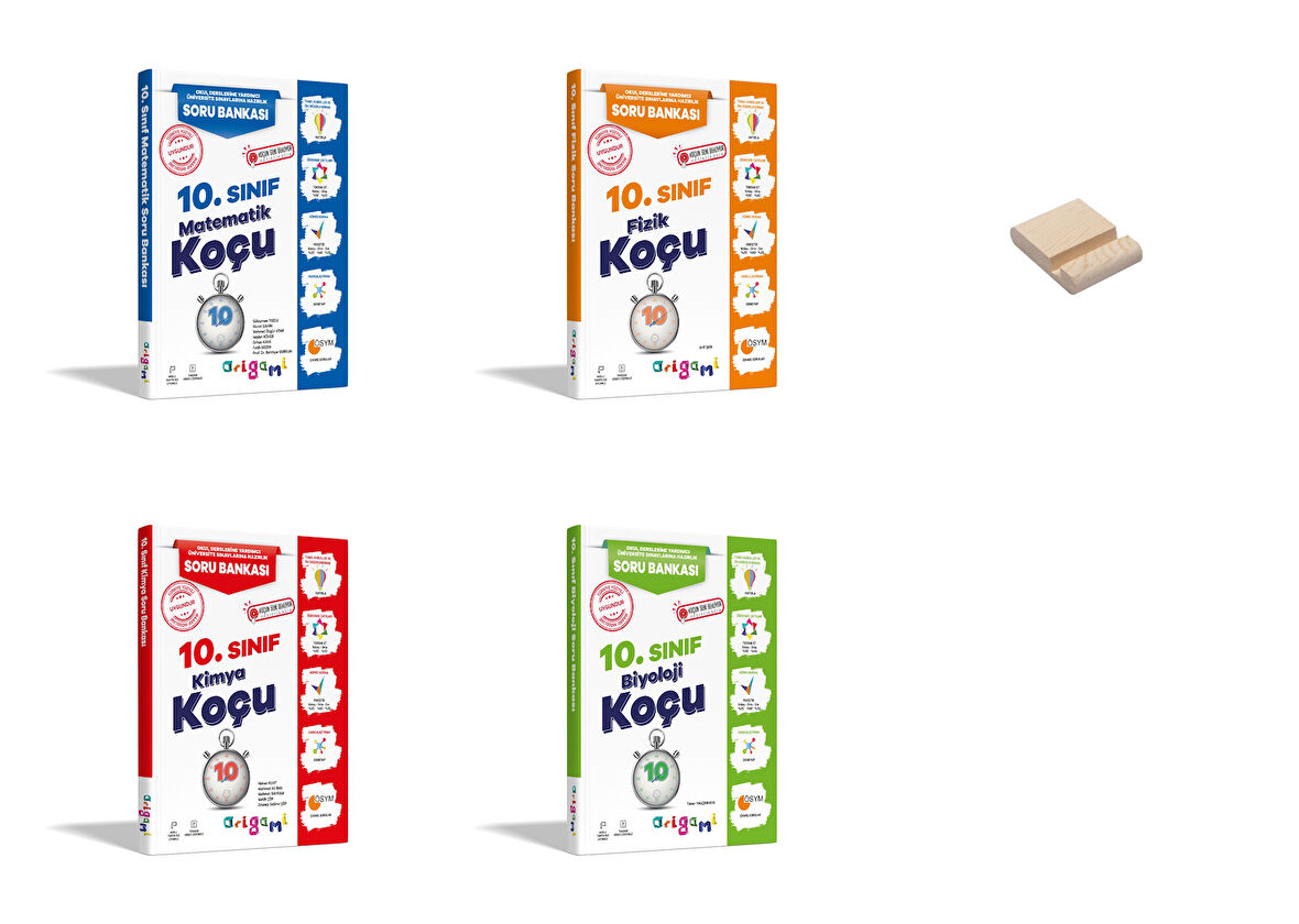 OPTİMAR 10. Sınıf Matematik Fizik Kimya ve Biyoloji Soru Bankası 4lü Set + Telefon Standı