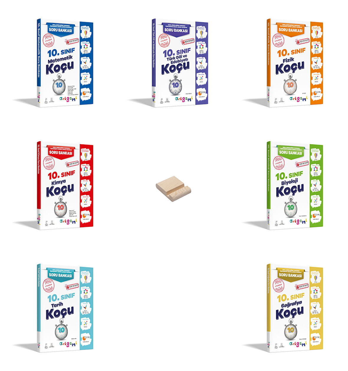 ORİGAMİ 10. Sınıf Tüm Dersler Soru Bankası 7li Set  + Telefon Standı